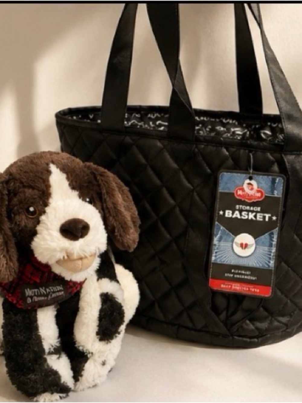 MuttNation Miranda Lambert Black Quilted Pet Storage Tote Plush Dog NWT Bundle